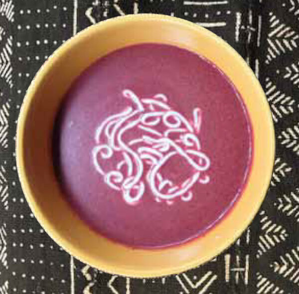 Chef Ahmed's award-winning Roasted Beet and Ginger Bisque